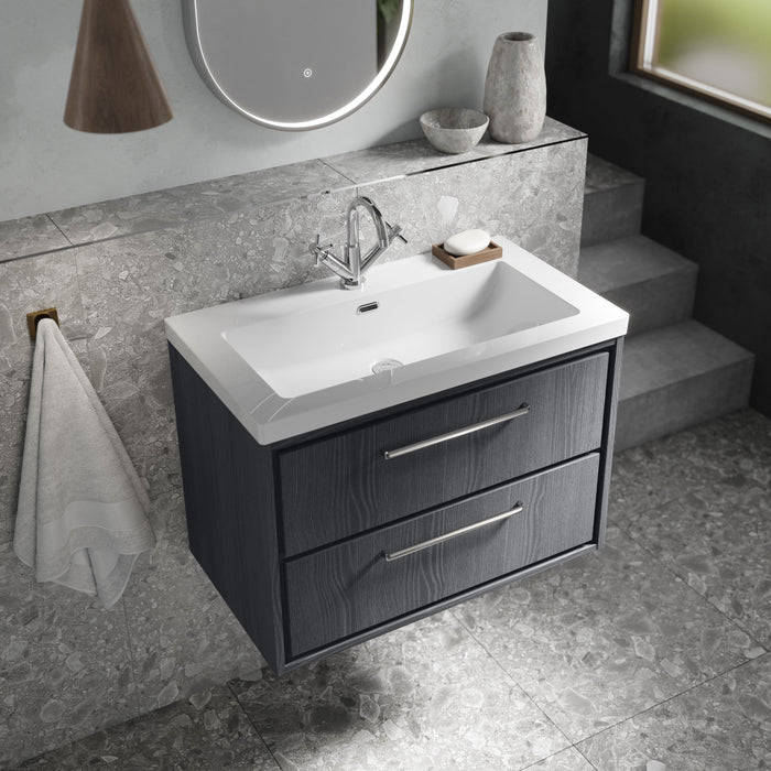 1 Tap Hole 800mm Contemporary Fireclay Basin