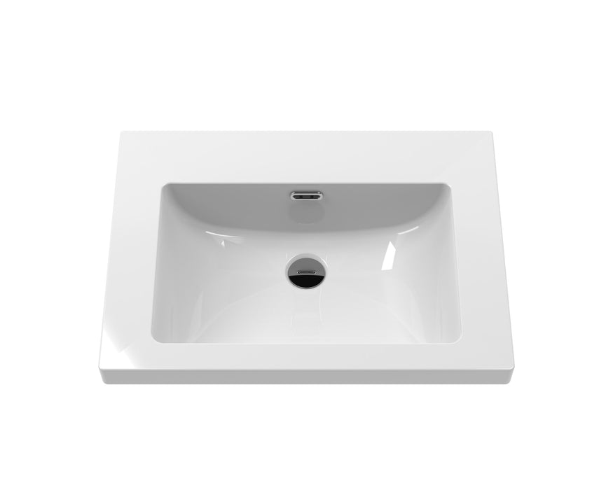 0 Tap Hole 600mm Contemporary Fireclay Basin