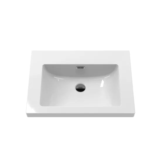 600mm Wall Hung Single Drawer Unit & Basin Set  0 Tap Hole (Drawer, Unit or Set)
