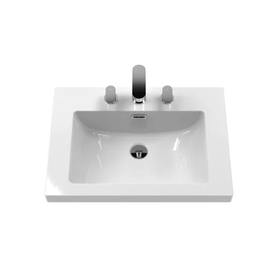 600mm Floor Standing 2-Drawer Unit & Basin 3Tap Hole(Drawer Unit, Set)