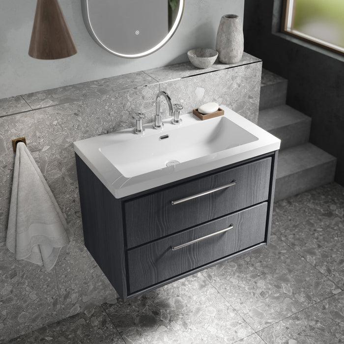 3 Tap Hole 800mm Contemporary Fireclay Basin