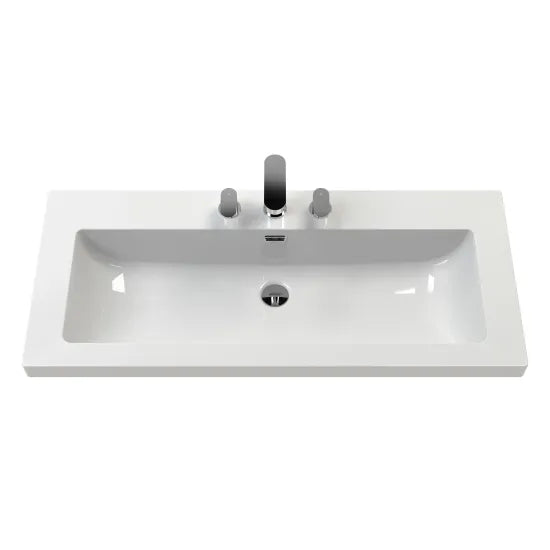 3 Tap Hole 1000mm Contemporary Fireclay Basin