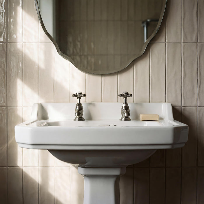 Old London Richmond 2 Tap Hole 560mm Ceramic Basin & Comfort Height Pedestal