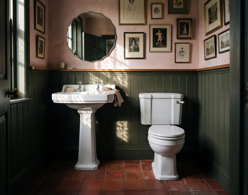 Old London Richmond 1 Tap Hole 500mm Ceramic Basin & Comfort Height Pedestal