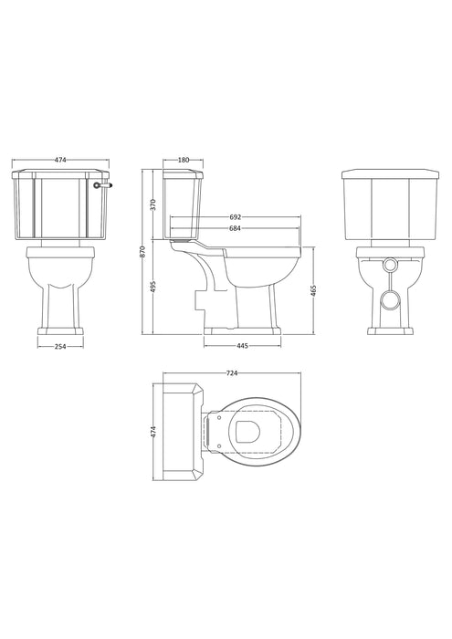 Old London Richmond Comfort Height Close Coupled Toilet With Cistern