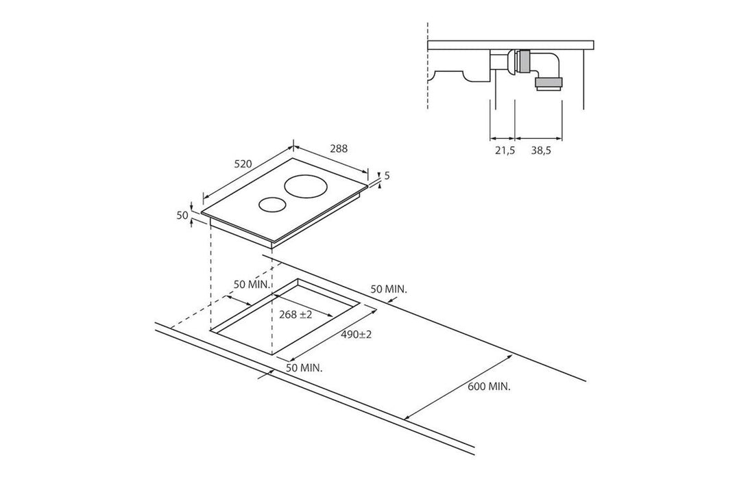 Candy CDH30 30cm Ceramic Hob - Black Glass
