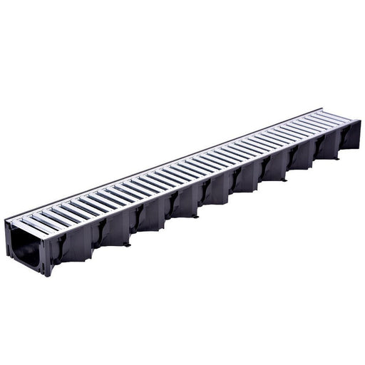 Plastic Channel Drain with Galv Steel Grate 1m