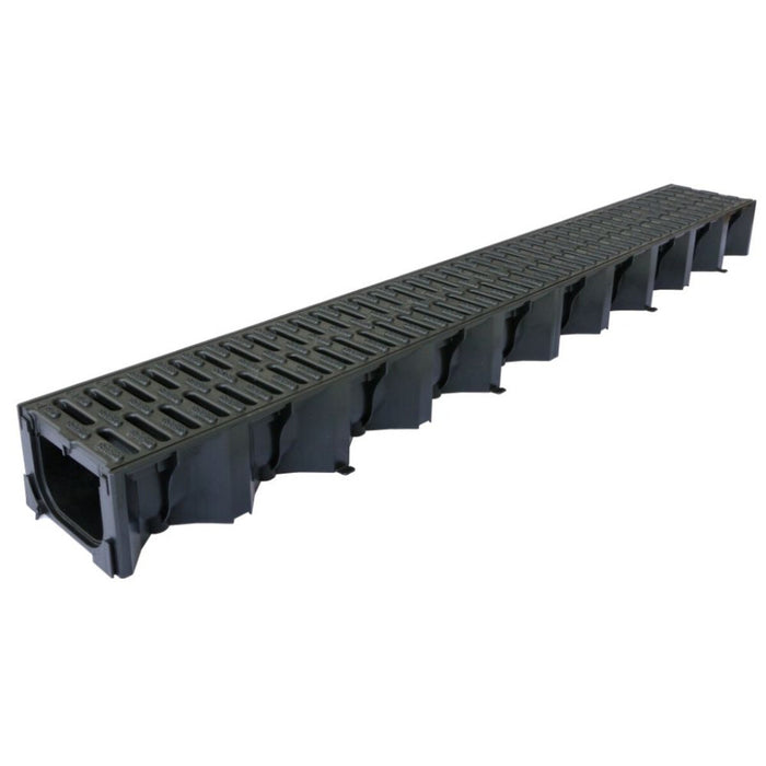 Plastic Channel Drain with Plastic Grate (1m Length)