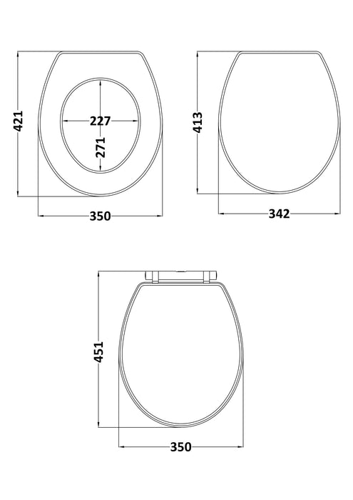 Old London Ashwick Pebble Grey Round Wooden Soft Close Traditional Toilet Seat With Chrome Quick Release Hinge