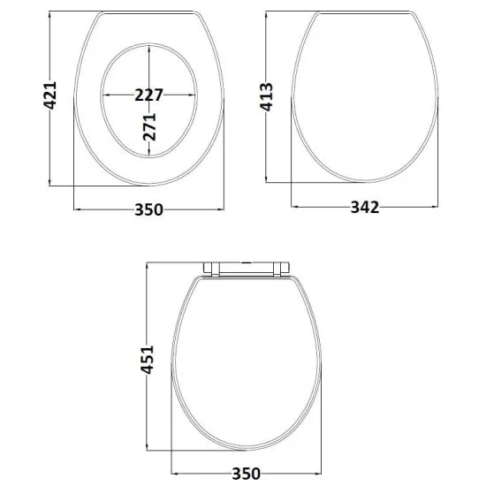 Old London Ashwick Satin Green Round Wooden Soft Close Traditional Toilet Seat With Chrome Quick Release Hinge