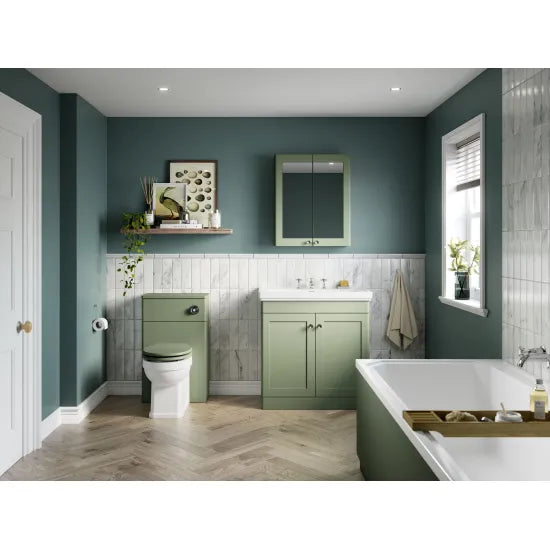 Old London Ashwick Satin Green Round Wooden Soft Close Traditional Toilet Seat With Chrome Quick Release Hinge