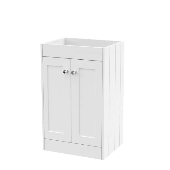 Old London Ashwick 500mm Satin White 2 Door Floor Standing Vanity Unit
