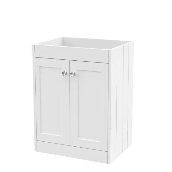 Old London Ashwick 600mm Satin White 2 Door Floor Standing Vanity