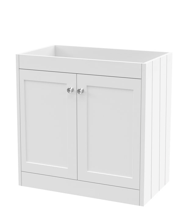 Old London Ashwick 800mm Satin White 2 Door Floor Standing Vanity