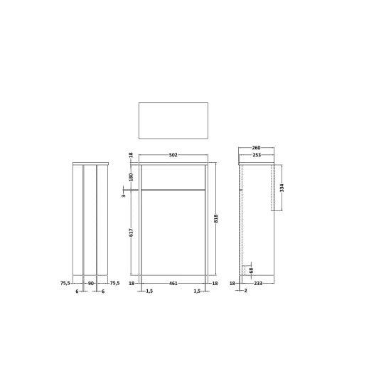 Old London Ashwick 500mm Soft Black Floor Standing WC Unit