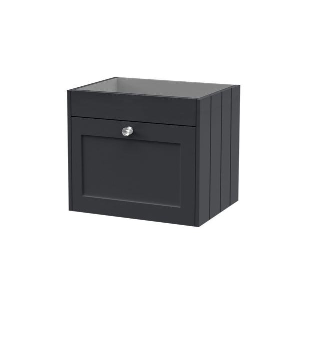 Old London Ashwick 500mm Soft Black 1 Drawer Wall Hung Vanity
