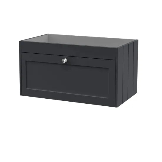 Old London Ashwick 800mm Soft Black 1 Drawer Wall Hung Vanity