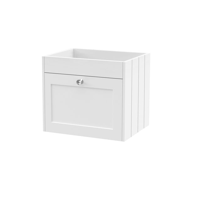 Old London Ashwick 500mm Satin White 1 Drawer Wall Hung Vanity