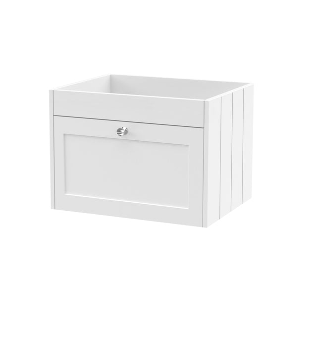Old London Ashwick 600mm Satin White 1 Drawer Wall Hung Vanity
