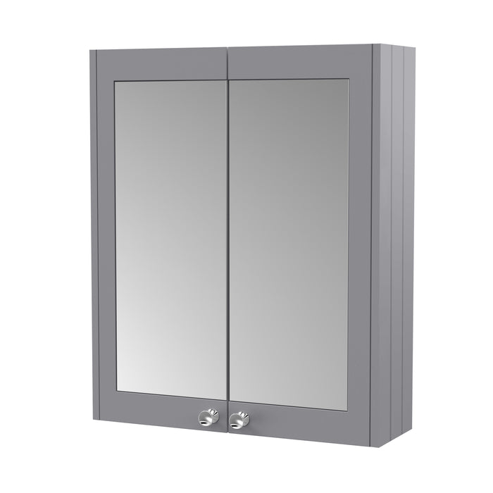 Old London Ashwick 600mm Satin Grey Wall Hung Mirror Cabinet