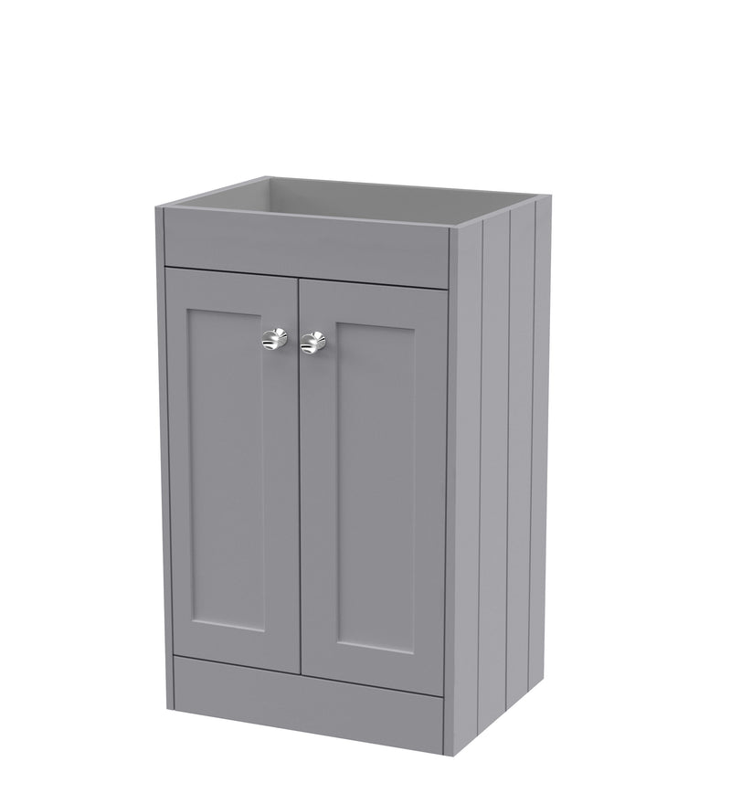Old London Ashwick 500mm Satin Grey 2 Door Floor Standing Vanity Unit