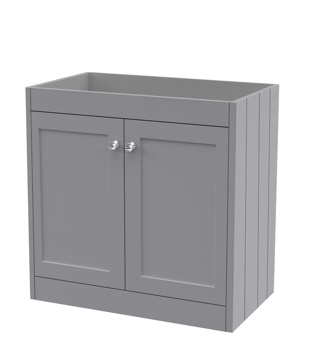 Old London Ashwick 800mm Satin Grey 2 Door Floor Standing Vanity