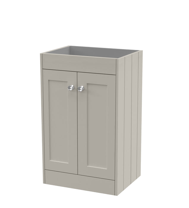 Old London Ashwick 500mm Satin Pebble Grey 2 Door Floor Standing Vanity Unit