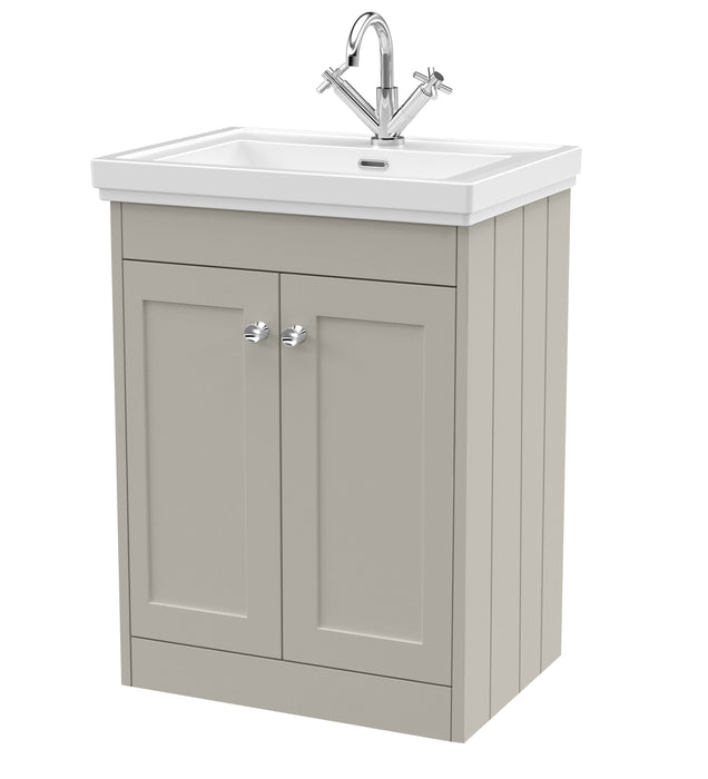 Old London Ashwick Pebble Grey 600mm Floorstanding 2-Door Unit