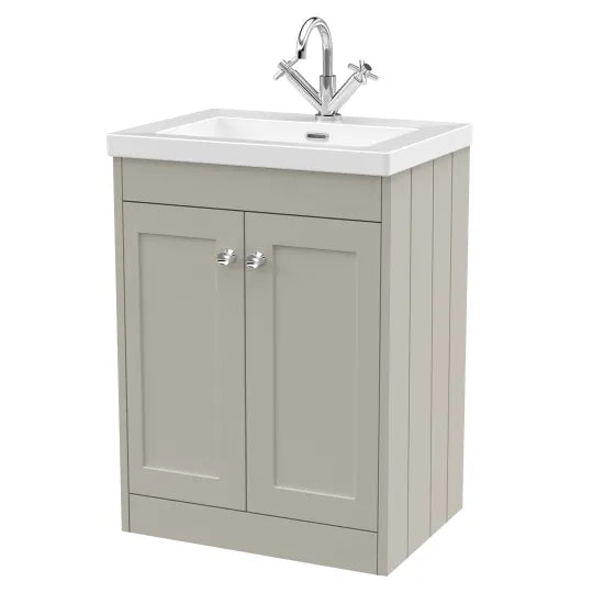 Old London Ashwick Pebble Grey 600mm Floorstanding 2-Door Unit