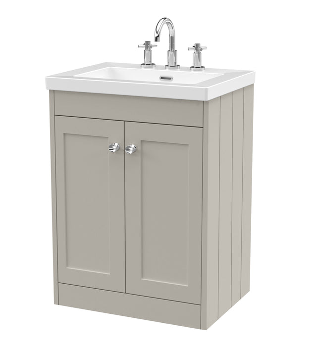 Old London Ashwick Pebble Grey 600mm Floorstanding 2-Door Unit