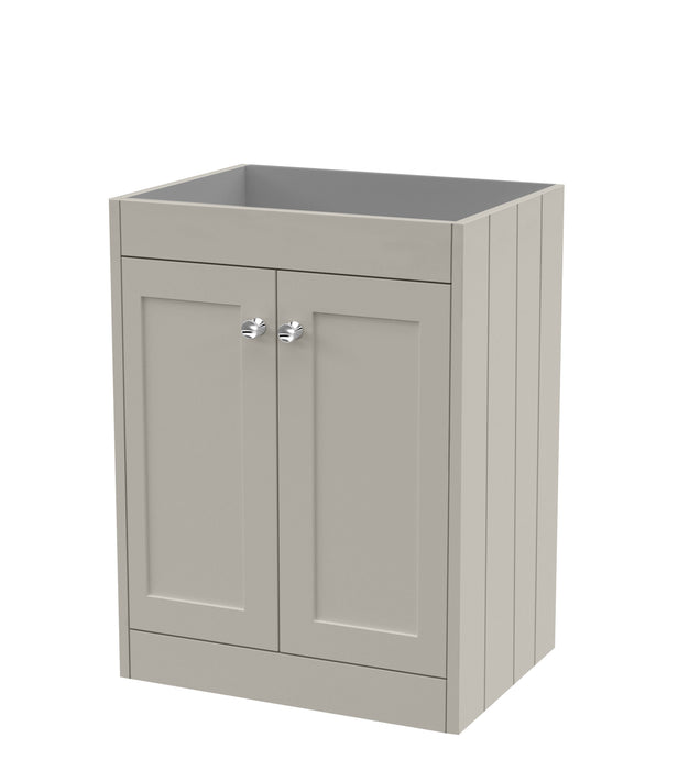 Old London Ashwick 600mm Satin Pebble Grey 2 Door Floor Standing Vanity