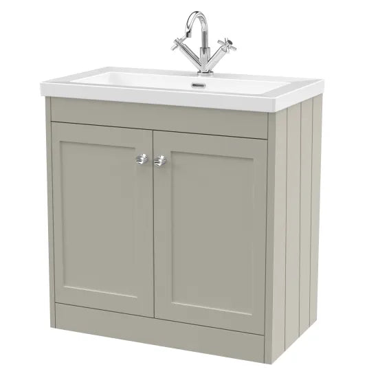 Old London Ashwick Pebble Grey 800mm Floorstanding 2-Door Unit