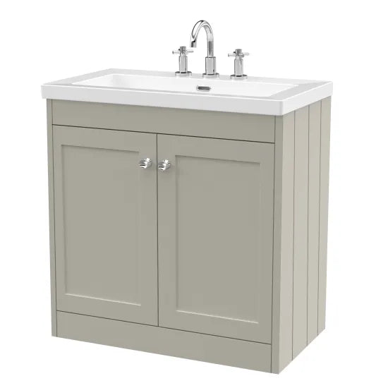 Old London Ashwick Pebble Grey 800mm Floorstanding 2-Door Unit