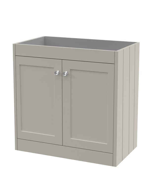 Old London Ashwick 800mm Satin Pebble Grey 2 Door Foor Standing Vanity