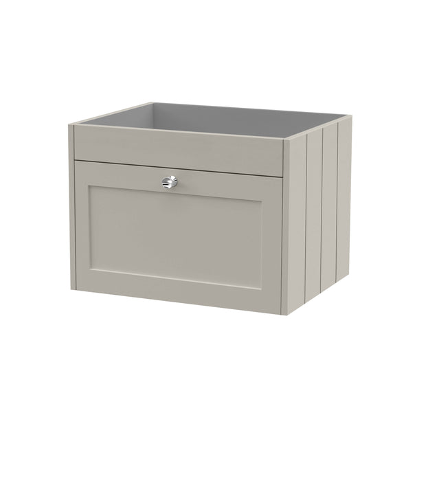 Old London Ashwick 600mm Satin Pebble Grey 1 Drawer Wall Hung Vanity