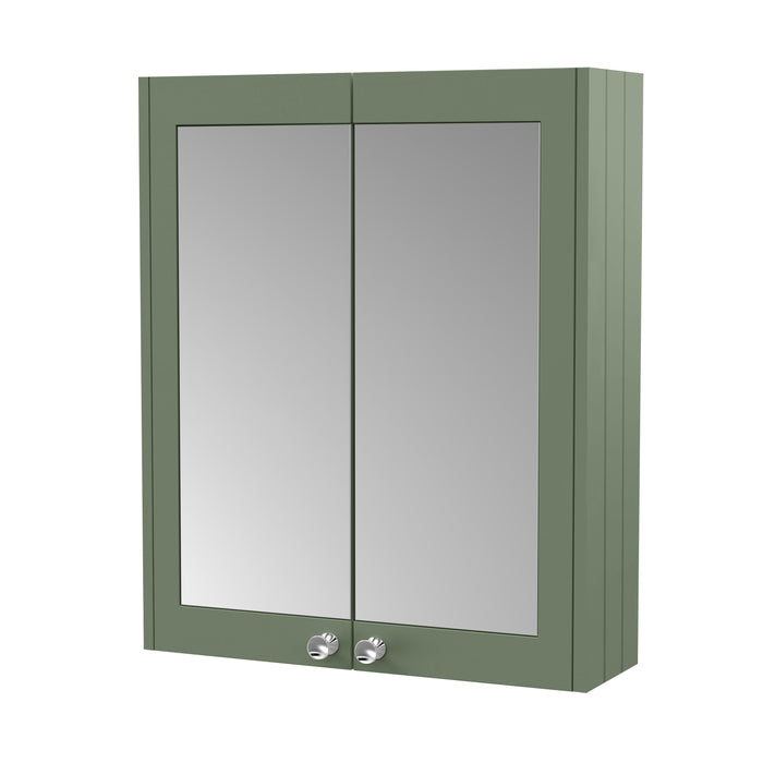 Old London Ashwick 600mm Satin Green Wall Hung Mirror Cabinet