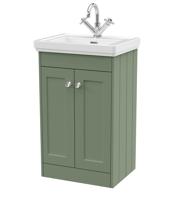 Old London Ashwick Satin Green 500mm Floorstanding 2-Door Unit