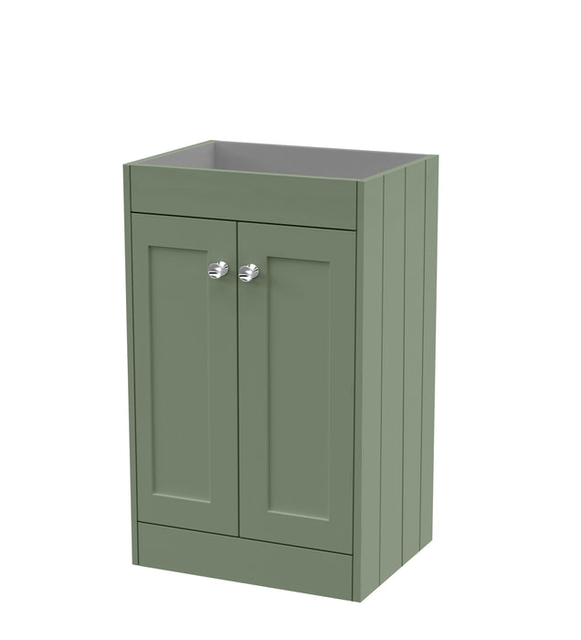Old London Ashwick 500mm Satin Green 2 Door Floor Standing Vanity Unit