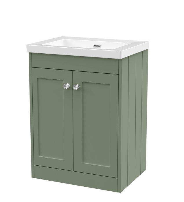 Old London Ashwick Satin Green 600mm Floorstanding 2-Door Unit