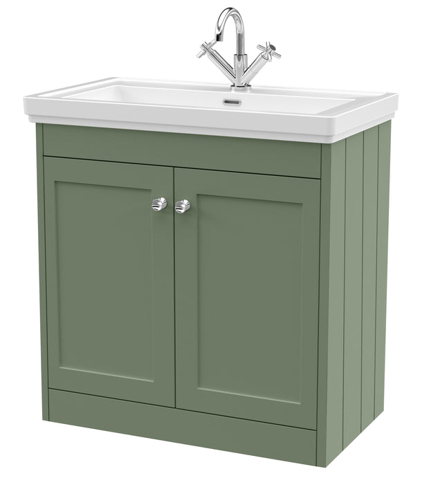 Old London Ashwick Satin Green 800mm Floorstanding 2-Door Unit