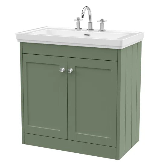 Old London Ashwick Satin Green 800mm Floorstanding 2-Door Unit
