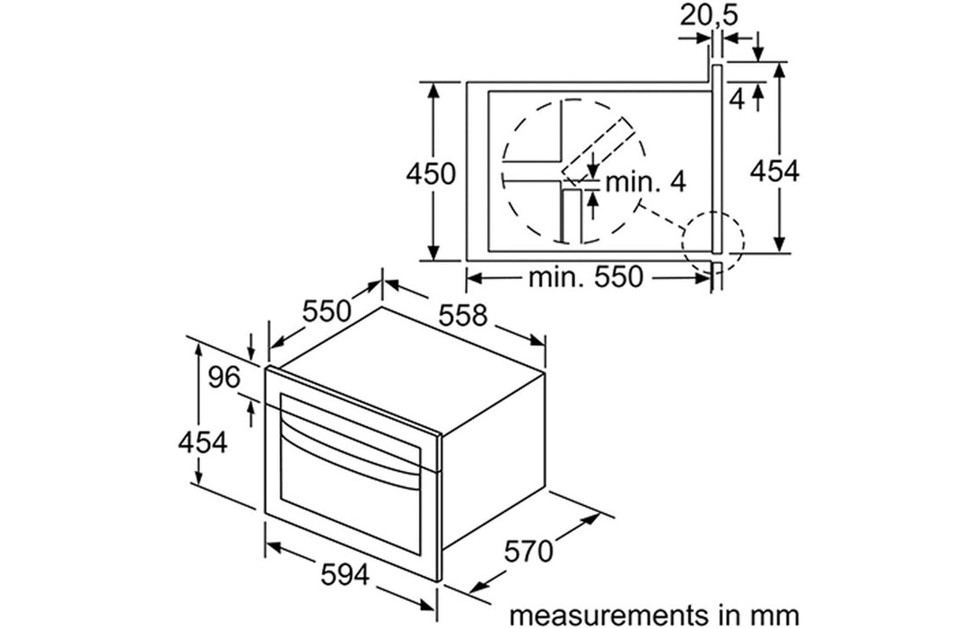 Bosch Series 4 CMA583MB0B B/I 900W Combination Microwave & Oven - Black