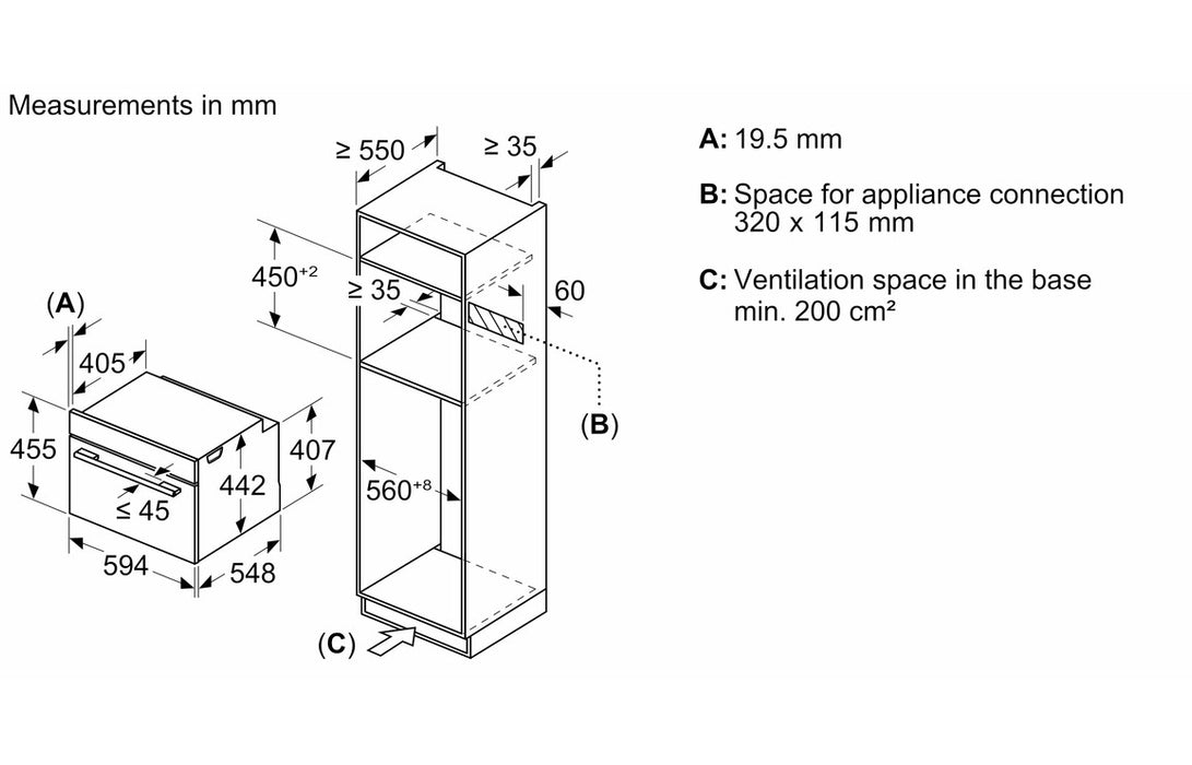 Bosch Series 8 CMG7361B1B Compact Electric Oven & Microwave - Black