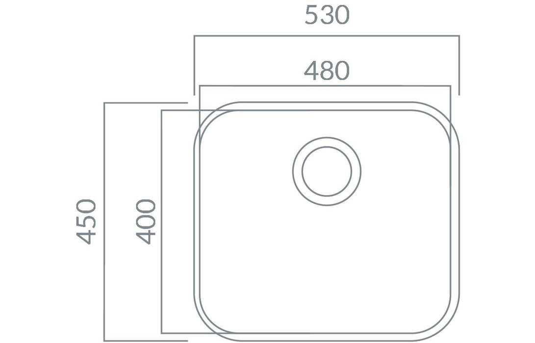 Prima 1B Large Undermount Sink - Polished Steel