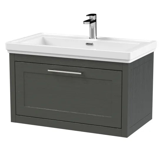 BC Designs Crestfield 800mm  1 Drawer Wall Hung Vanity Unit