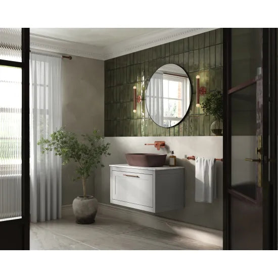 BC Designs Crestfield 800mm  1 Drawer Wall Hung Vanity Unit