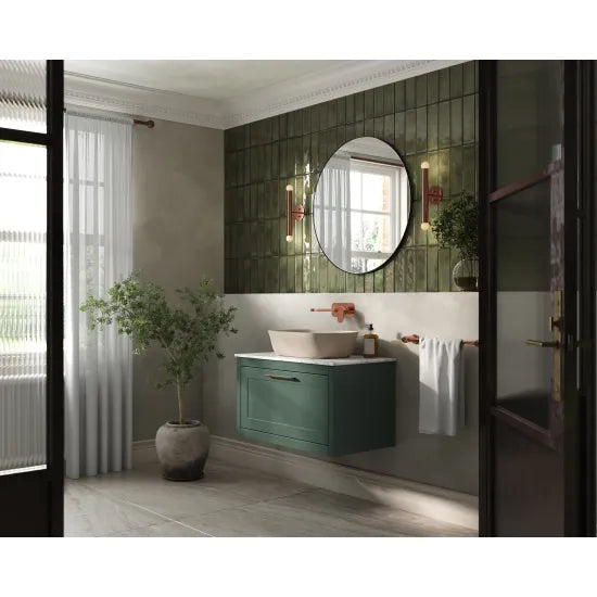 BC Designs Crestfield 800mm  1 Drawer Wall Hung Vanity Unit