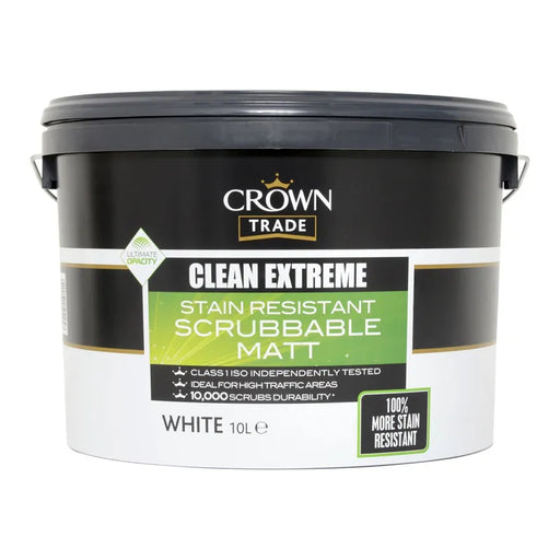 Crown Trade Clean Extreme Scrubbable Matt White 10L