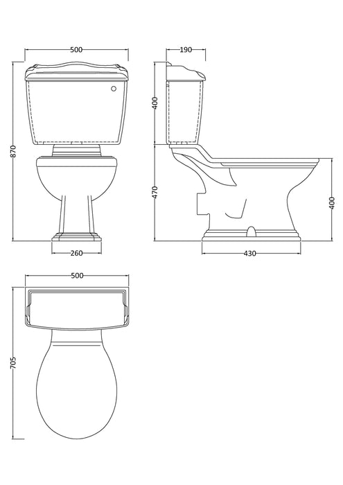 Old London Chancery Traditional Close Coupled Toilet