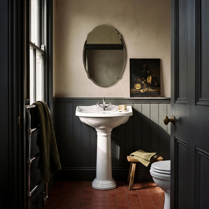 Old London Chancery 1 Tap Hole 500mm Ceramic Basin & Pedestal